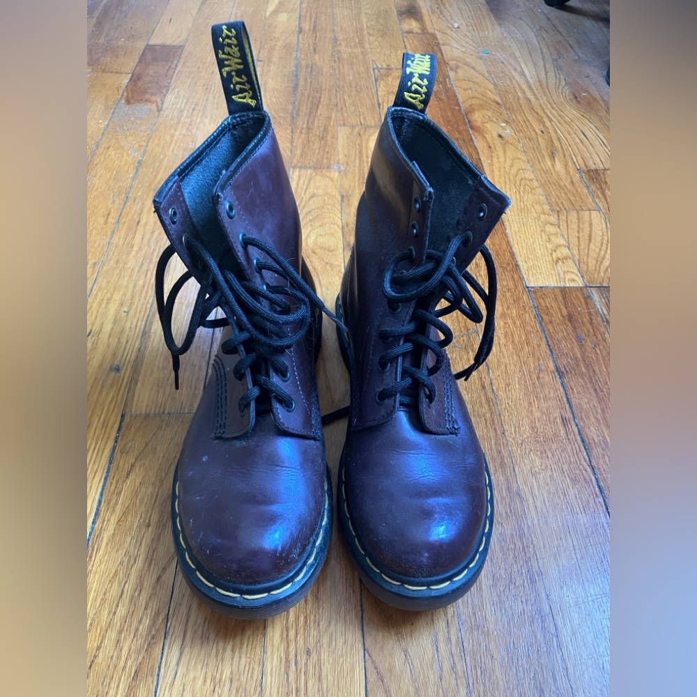 Dr. Martens Burgandy Leather Boots